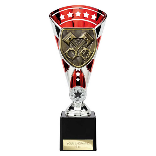Cobra Star Motorsport Piston Trophy | Red & Silver | 230mm