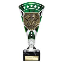 Cobra Star Motorsport Piston Trophy | Green & Silver | 210mm
