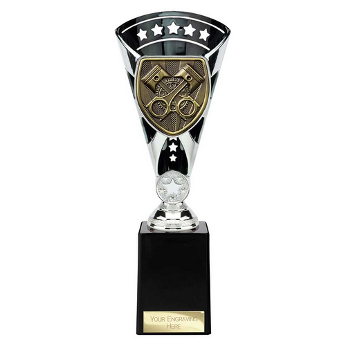 Cobra Star Motorsport Piston Trophy | Black & Silver | 255mm