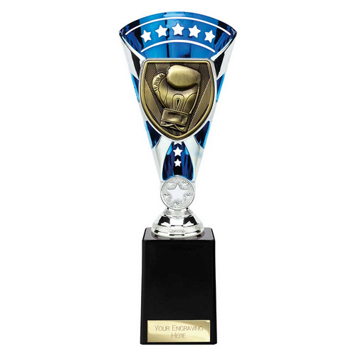 Cobra Star Boxing Trophy | Blue & Silver | 255mm