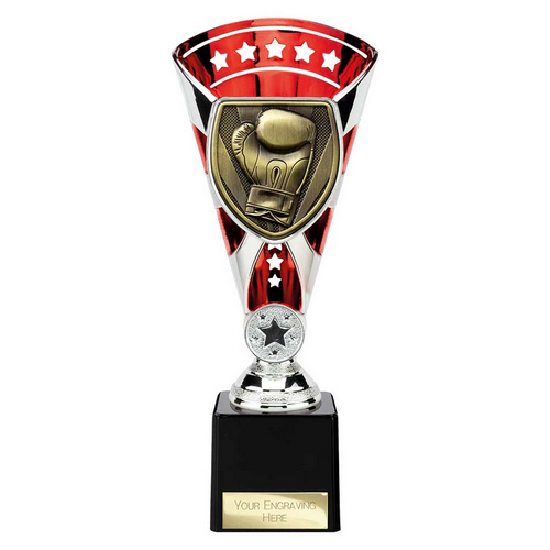 Cobra Star Boxing Trophy | Red & Silver | 230mm
