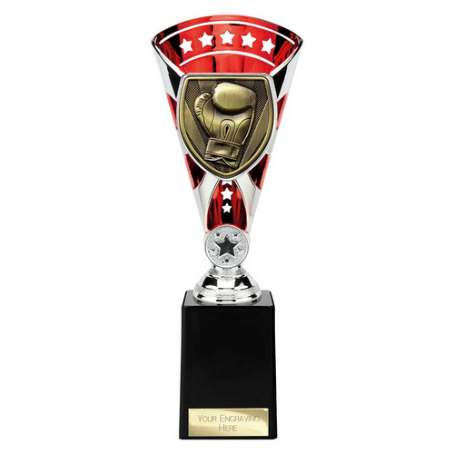 Cobra Star Boxing Trophy | Red & Silver | 255mm