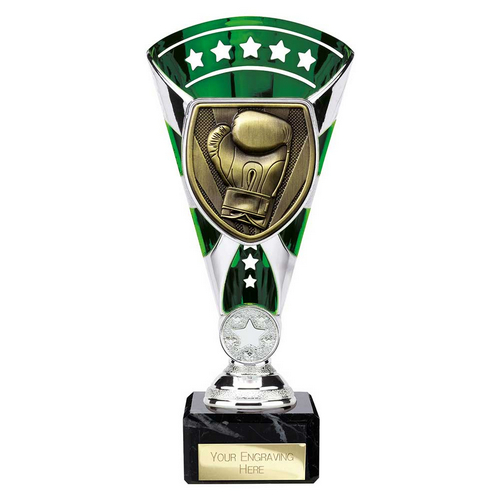 Cobra Star Boxing Trophy | Green & Silver | 210mm