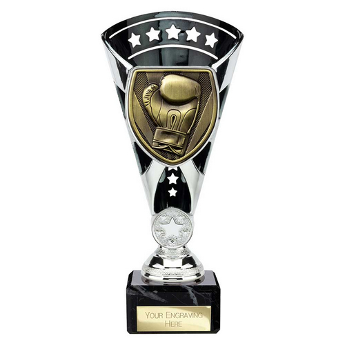 Cobra Star Boxing Trophy | Black & Silver | 210mm