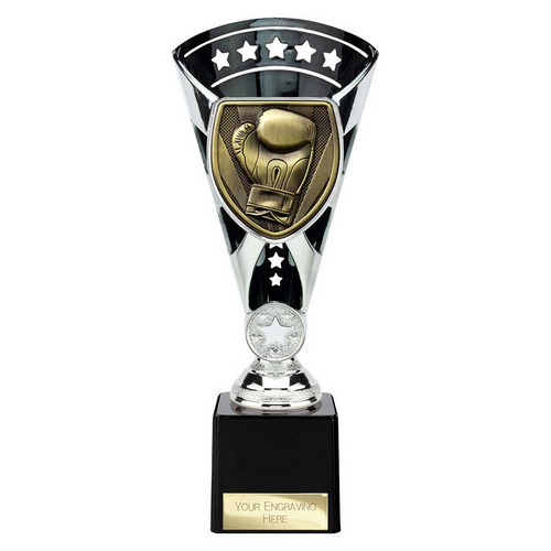 Cobra Star Boxing Trophy | Black & Silver | 230mm
