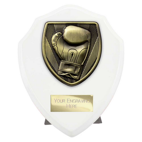 Cobra Shield Boxing Trophy | White | 125mm