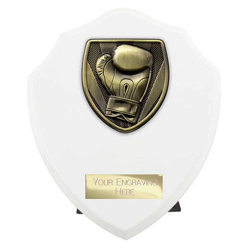 Cobra Shield Boxing Trophy | White | 150mm
