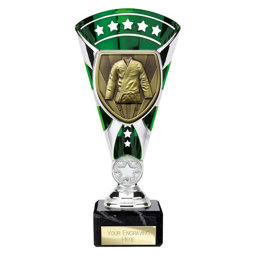 Cobra Star Martial Arts Trophy | Green & Silver | 210mm