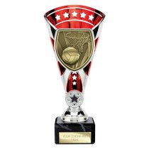 Cobra Star Netball Trophy | Red & Silver | 210mm