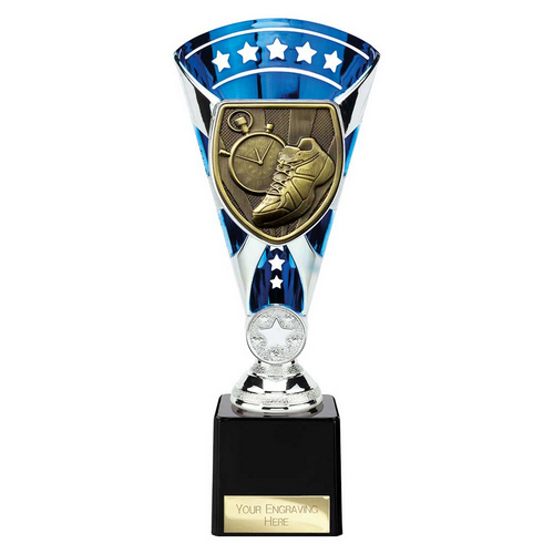 Cobra Star Running Trophy | Blue & Silver | 230mm