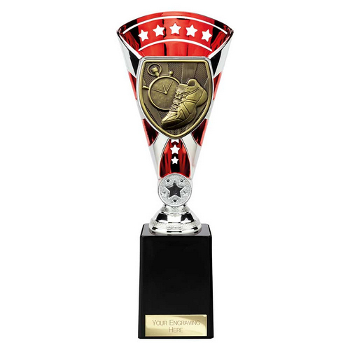 Cobra Star Running Trophy | Red & Silver | 255mm