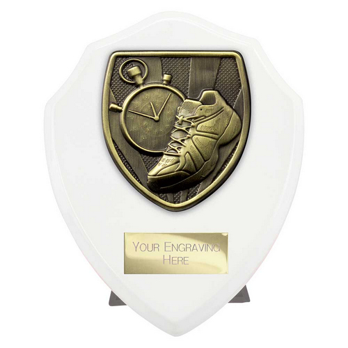 Cobra Plaque Running Trophy | White | 125mm
