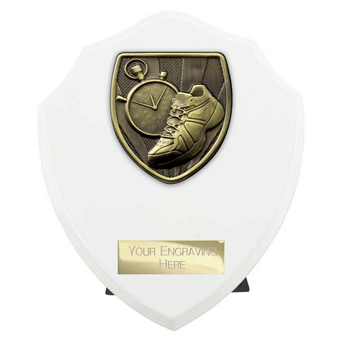 Cobra Plaque Running Trophy | White | 150mm