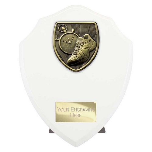 Cobra Plaque Running Trophy | White | 175mm