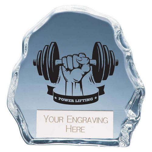 Mystique Weightlifting Glass Trophy | 90mm