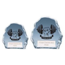 Mystique Weightlifting Glass Trophy | 90mm