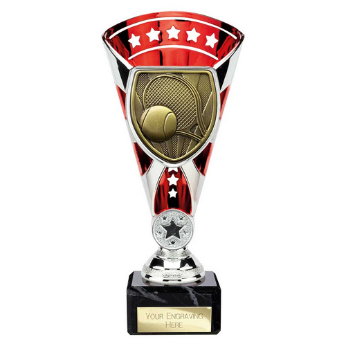 Cobra Star Tennis Trophy | Red & Silver | 210mm