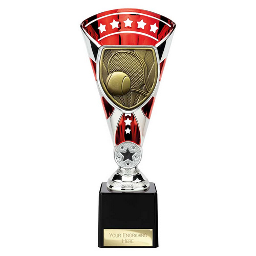 Cobra Star Tennis Trophy | Red & Silver | 230mm