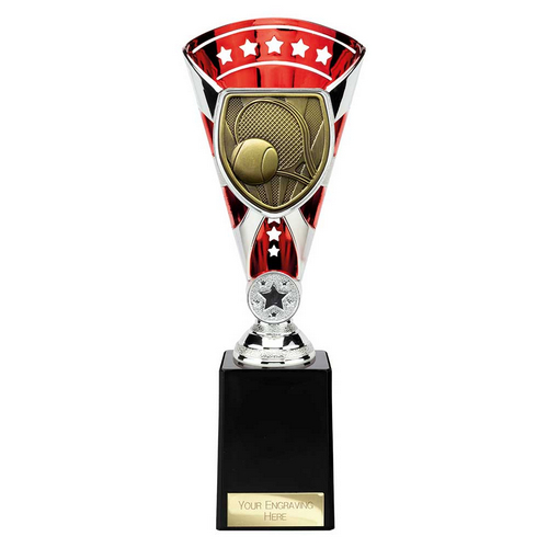 Cobra Star Tennis Trophy | Red & Silver | 255mm