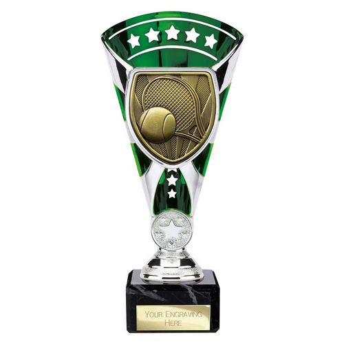 Cobra Star Tennis Trophy | Green & Silver | 210mm