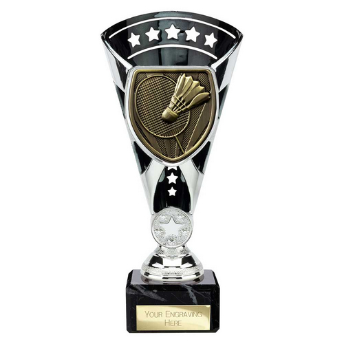 Cobra Star Badminton Trophy | Black & Silver | 210mm