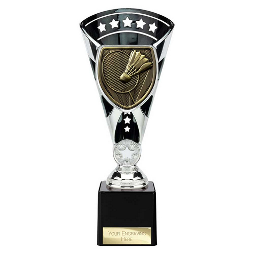 Cobra Star Badminton Trophy | Black & Silver | 230mm