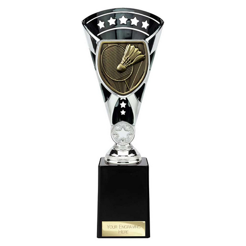 Cobra Star Badminton Trophy | Black & Silver | 255mm