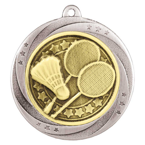 Superstar Badminton Medal | Silver | 60mm
