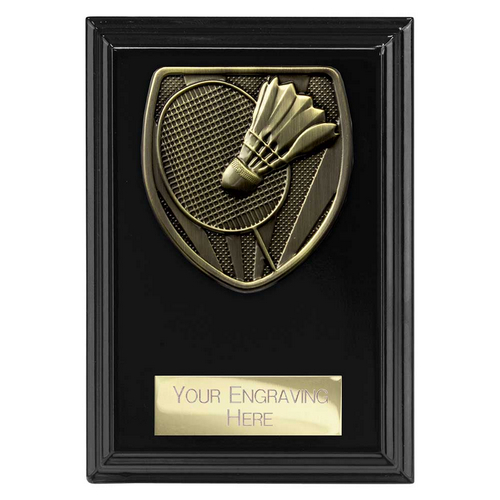 Cobra Plaque Badminton Trophy | Black | 125mm