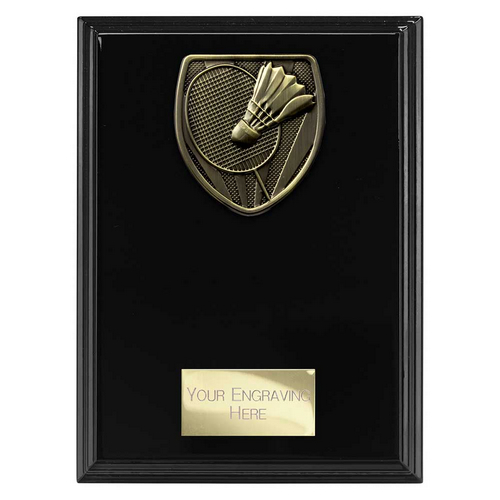Cobra Plaque Badminton Trophy | Black | 175mm