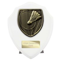 Cobra Shield Badminton Trophy | White | 125mm