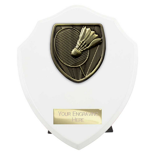 Cobra Shield Badminton Trophy | White | 150mm