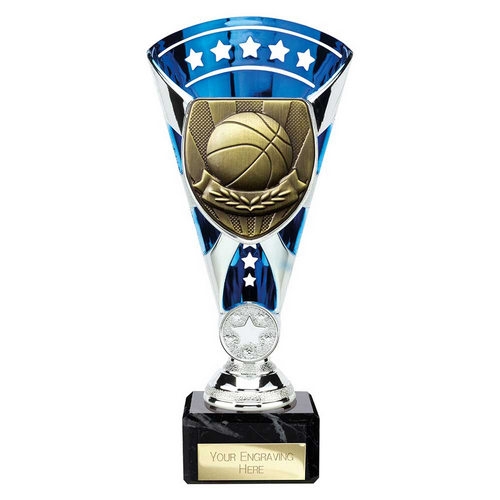 Cobra Star Basketball Trophy | Blue & Silver | 210mm