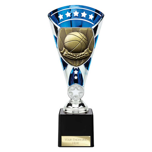 Cobra Star Basketball Trophy | Blue & Silver | 230mm