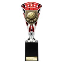 Cobra Star Basketball Trophy | Red & Silver | 255mm