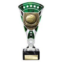Cobra Star Basketball Trophy | Green & Silver | 210mm