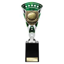 Cobra Star Basketball Trophy | Green & Silver | 255mm