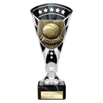 Cobra Star Basketball Trophy | Black & Silver | 210mm