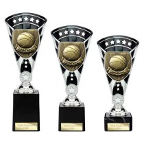 Cobra Star Basketball Trophy | Black & Silver | 255mm