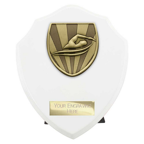 Cobra Shield Swimming Trophy | White | 150mm