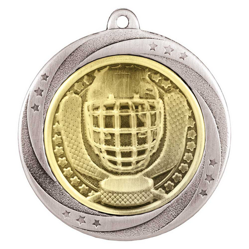 Superstar Ice Hockey Medal | Silver | 60mm