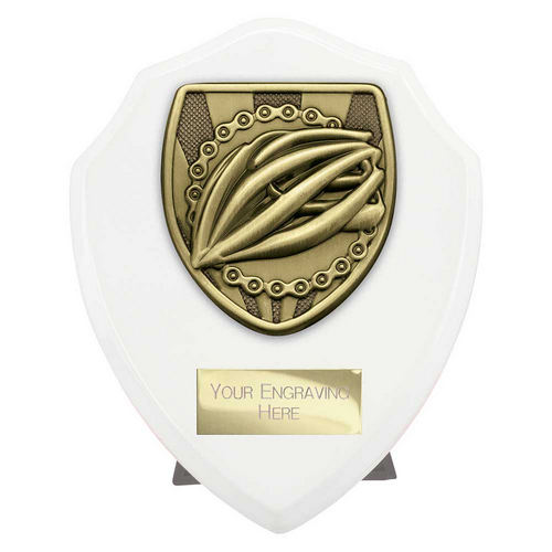 Cobra Shield Cycling Trophy | White | 125mm
