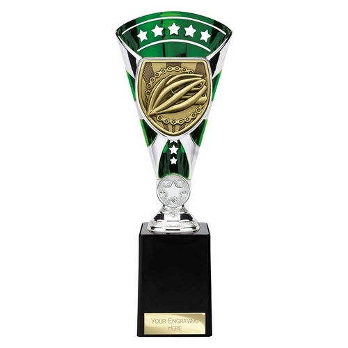 Cobra Star Cycling Trophy | Green & Silver | 255mm