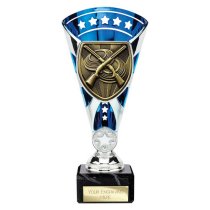 Cobra Star Clay Pigeon Shooting Trophy | Blue & Silver | 210mm