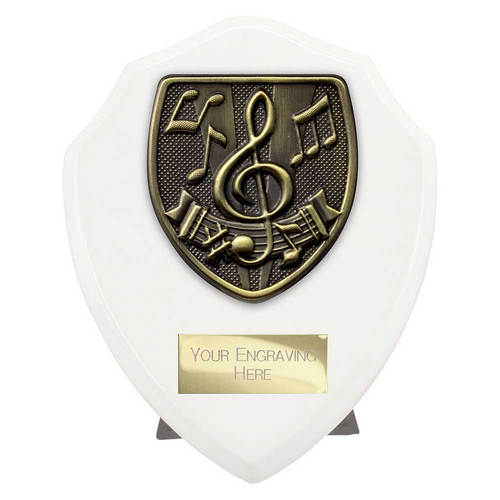 Cobra Shield Music Trophy | White | 125mm
