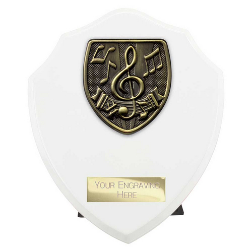 Cobra Shield Music Trophy | White | 150mm