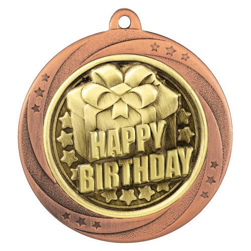 Superstar Happy Birthday Medal | Bronze | 60mm