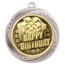 Superstar Happy Birthday Medal | Silver | 60mm