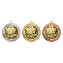 Superstar Happy Birthday Medal | Silver | 60mm