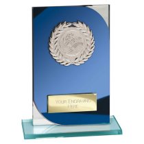 Seismic Multisport Glass Trophy | Blue & Silver | 150mm